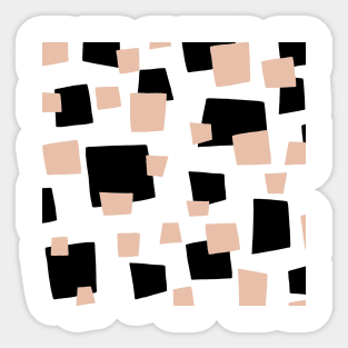 Geometric pattern black beige and white Sticker